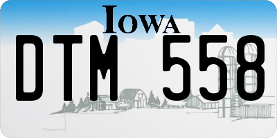 IA license plate DTM558