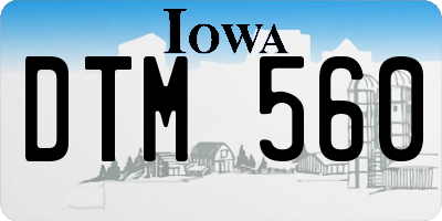 IA license plate DTM560