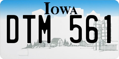 IA license plate DTM561
