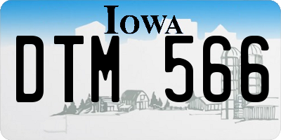 IA license plate DTM566