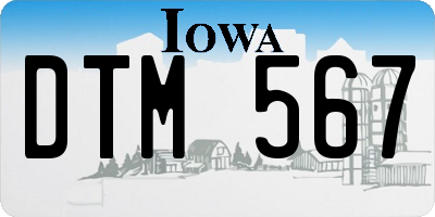 IA license plate DTM567