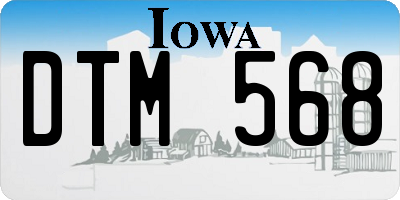 IA license plate DTM568