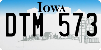 IA license plate DTM573