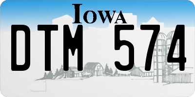 IA license plate DTM574