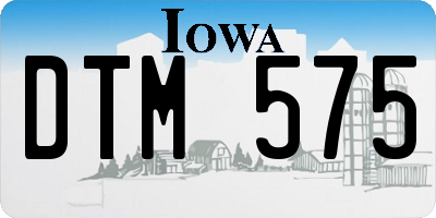 IA license plate DTM575