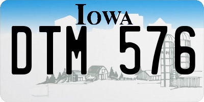 IA license plate DTM576