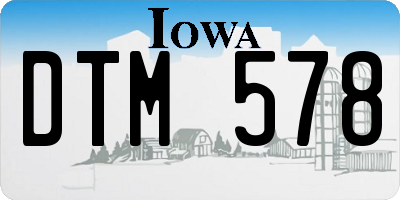 IA license plate DTM578