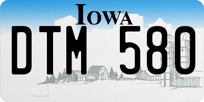 IA license plate DTM580