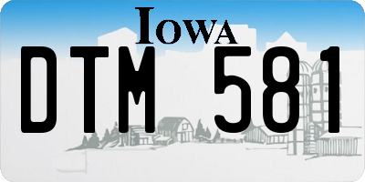 IA license plate DTM581