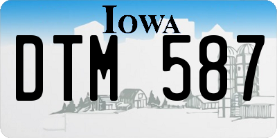 IA license plate DTM587