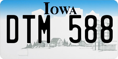 IA license plate DTM588