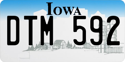 IA license plate DTM592