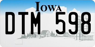 IA license plate DTM598