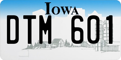 IA license plate DTM601