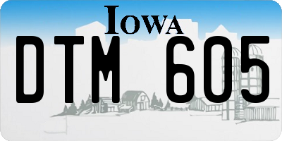 IA license plate DTM605