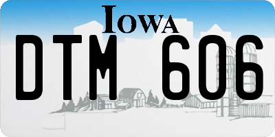 IA license plate DTM606