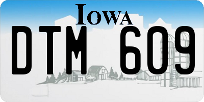 IA license plate DTM609