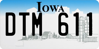 IA license plate DTM611