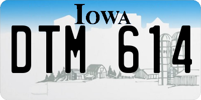 IA license plate DTM614