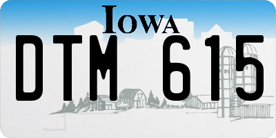 IA license plate DTM615