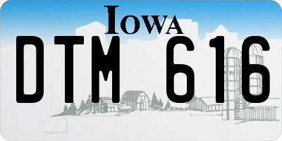 IA license plate DTM616