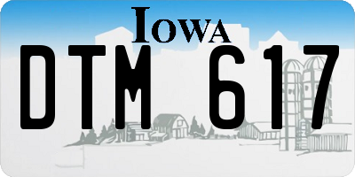 IA license plate DTM617