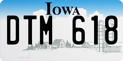 IA license plate DTM618