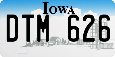 IA license plate DTM626