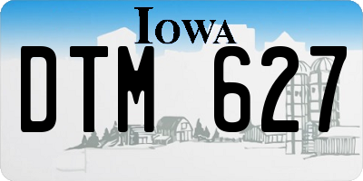 IA license plate DTM627