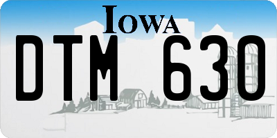 IA license plate DTM630