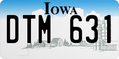 IA license plate DTM631