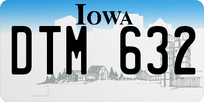 IA license plate DTM632