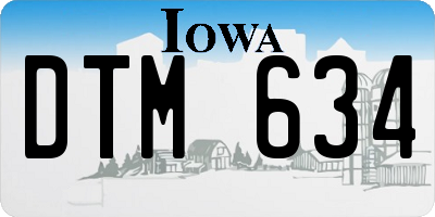 IA license plate DTM634