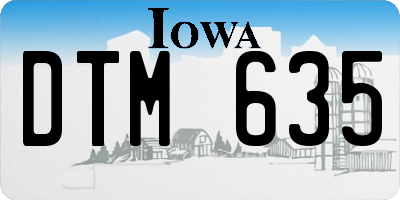 IA license plate DTM635