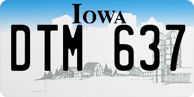 IA license plate DTM637