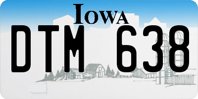 IA license plate DTM638