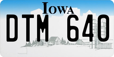 IA license plate DTM640