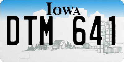 IA license plate DTM641