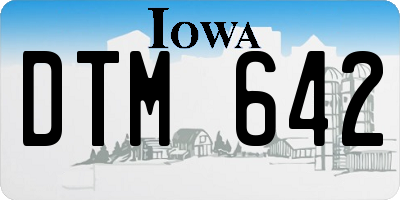 IA license plate DTM642