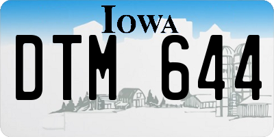 IA license plate DTM644