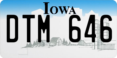 IA license plate DTM646