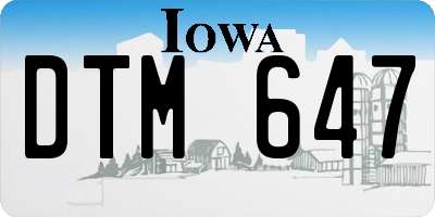 IA license plate DTM647