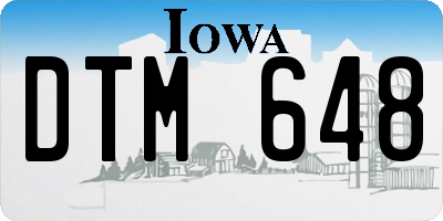 IA license plate DTM648