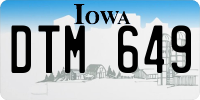 IA license plate DTM649