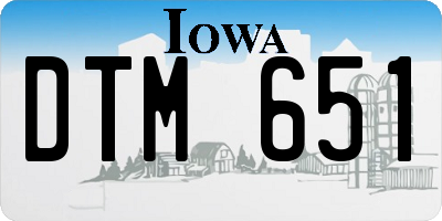 IA license plate DTM651