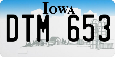 IA license plate DTM653