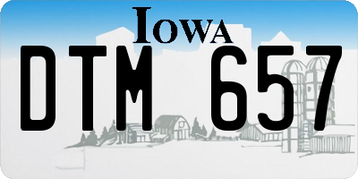 IA license plate DTM657