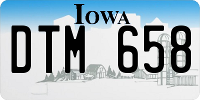 IA license plate DTM658