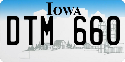 IA license plate DTM660