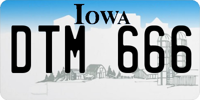 IA license plate DTM666